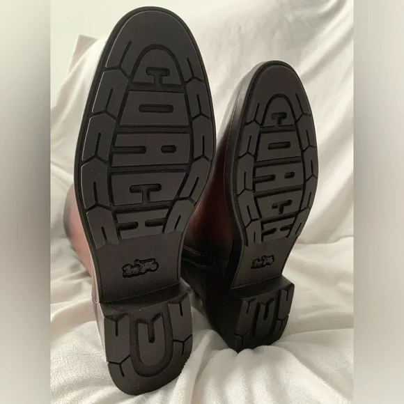 NEW Coach Rilee Leather Knee High Riding Boots Walnut Brown Size 8.5B - Picture 12 of 14